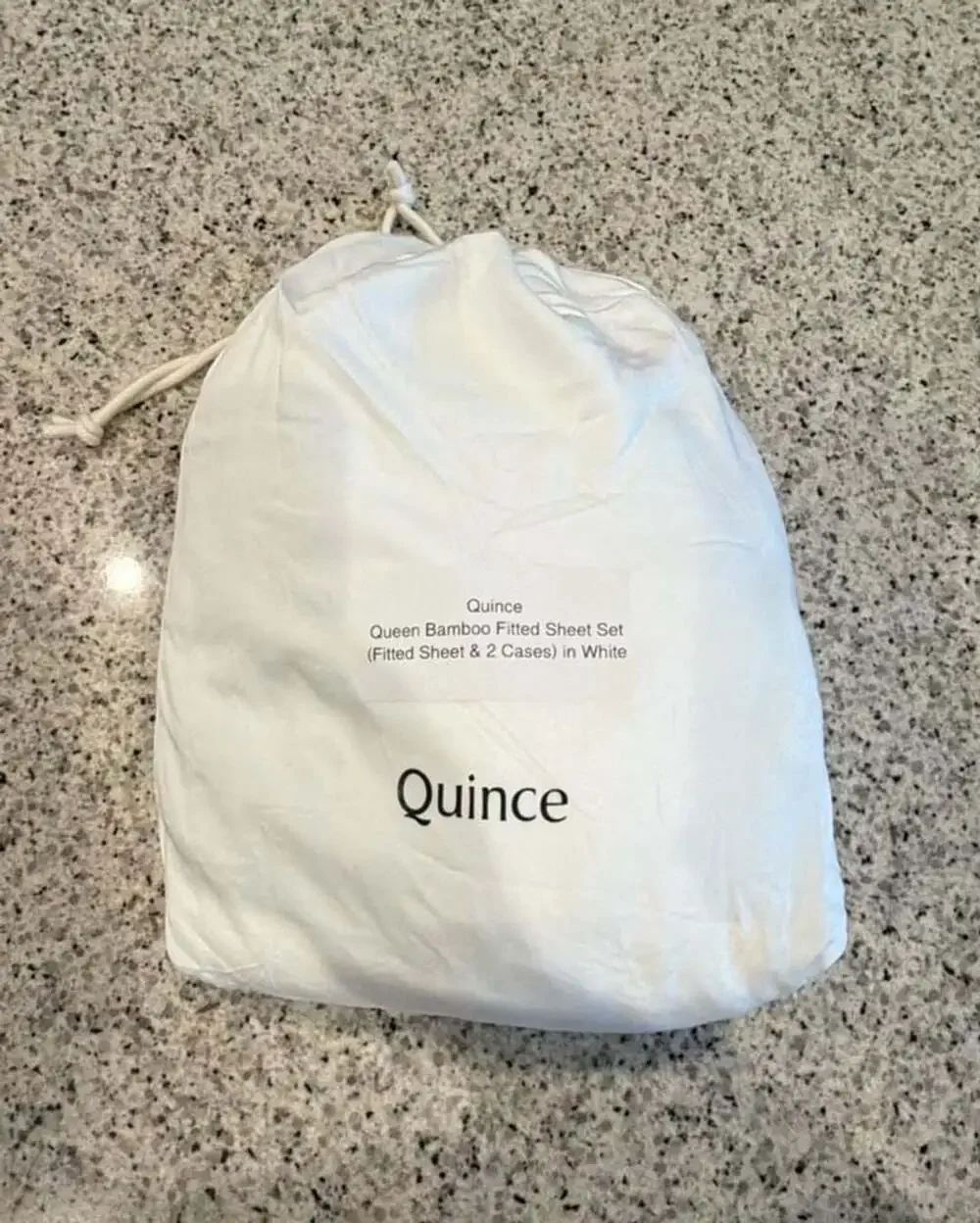 Quince Queen Bamboo Fitted Sheet Set in White